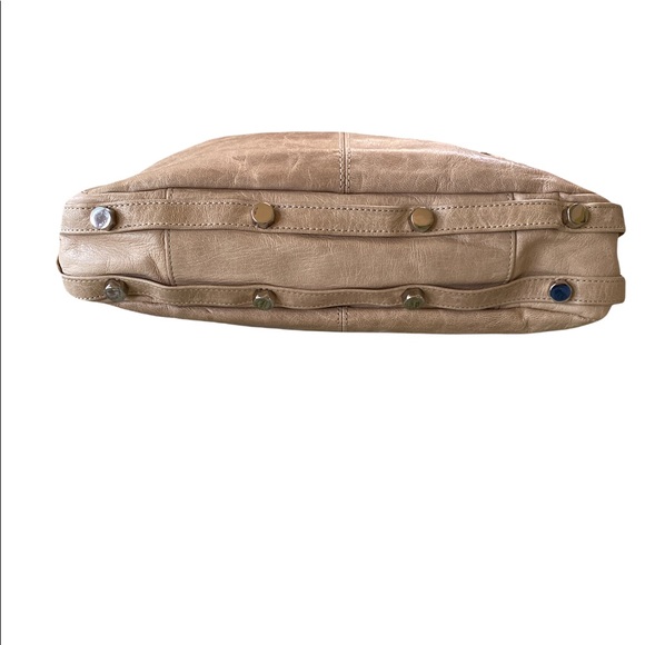 Rebecca Minkoff Nikki Camel Light Tan Silver Studded Handbag Hobo Purse - Picture 8 of 16